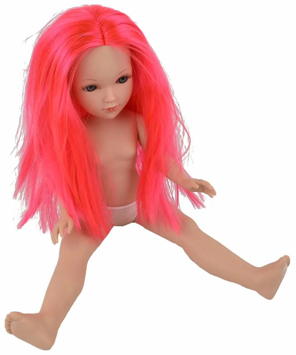 Розовая куколка. Vidal Rojas куклы Мари 41 см. Кукла с розовыми волосами. Кукла без волос. Волосы для кукол.