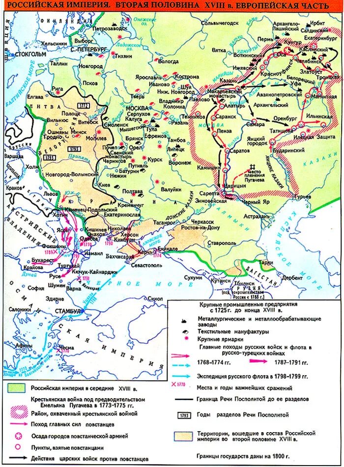 Карта россии 18 века