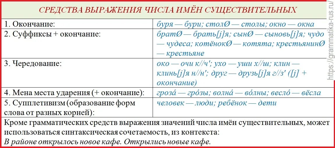 Категория числа имен существительных. Способы выражения числа имен существительных. Категория числа существительных таблица. Грамматические категории числа имен существительных.