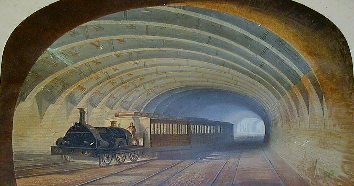 Название старого метро. Первое метро в Лондоне 1863. Метро Лондона 1863 года. Первая в мире подземная железная дорога - лондонское метро. Первая линия метрополитена в Лондоне.