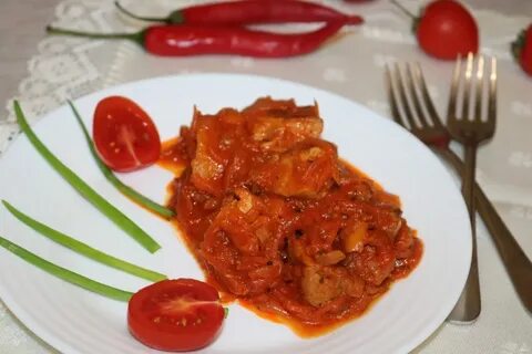 Соус из свинины с овощами