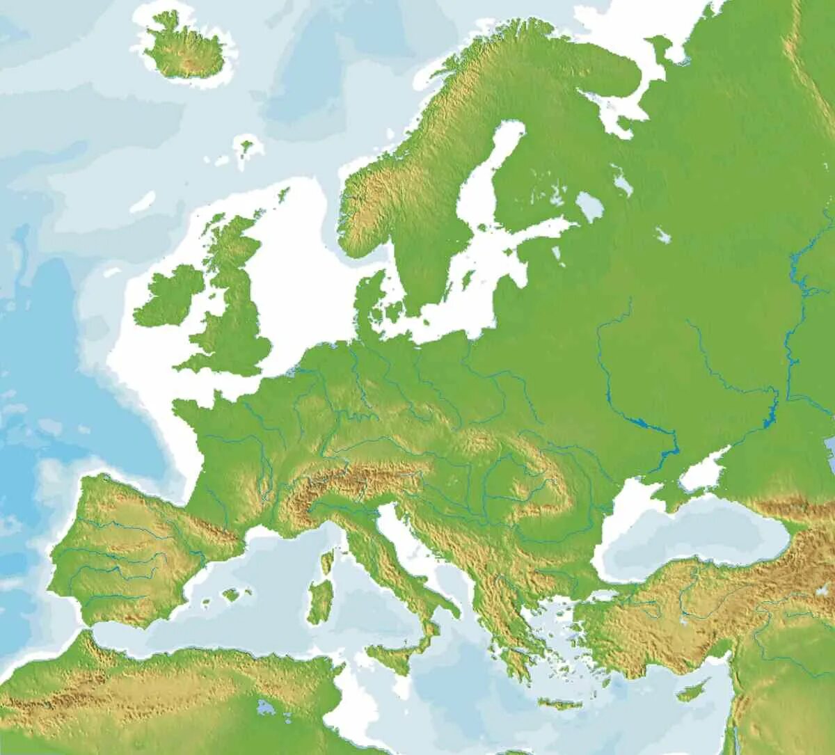 Карта - Европа. Географическая карта Европы. Карта Европы со странами. Карта Европы фото.