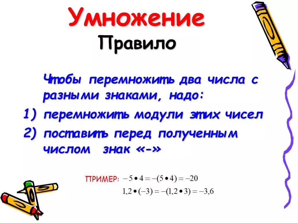 Произведение двух чисел с разными знаками. Умножение рациональных чисел. Правило умножения рациональных чисел. Умножения рацианальных чисел. Умножение рациональных чисел с разными знаками.