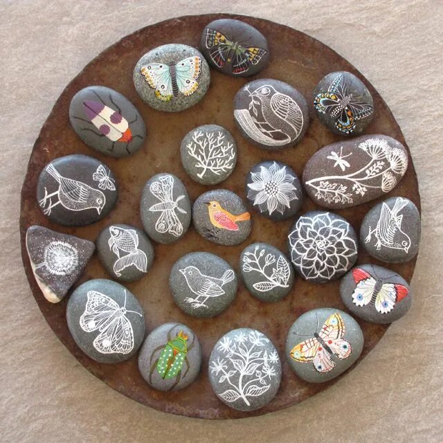 steine bemalen basteln-ideen-tiere-motive Piedras pintadas a mano, Decoracion co