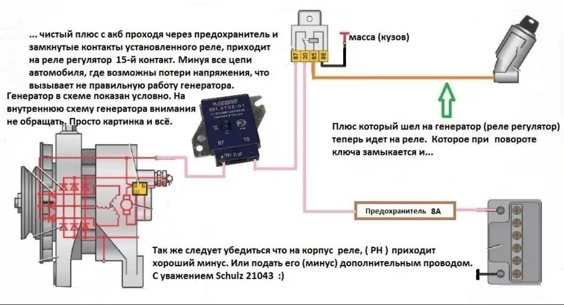 Генератор без регулятора напряжения. Регулятор напряжения ВАЗ 12 вольт схема подключения. Реле напряжения ВАЗ 2106 выносной. Реле регулятор напряжения генератора ВАЗ 2106 схема подключения. Реле напряжения генератора ВАЗ 2106.