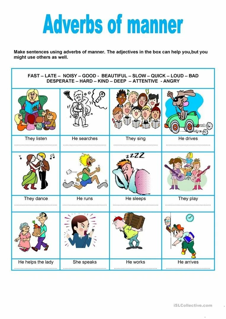 Adverbs of manner в английском языке. Наречия в английском языке Worksheets. Adjectives and adverbs упражнения. Adverbs of manner games. Be quickly перевод