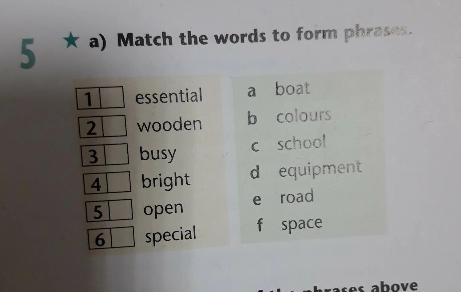 Match the words special