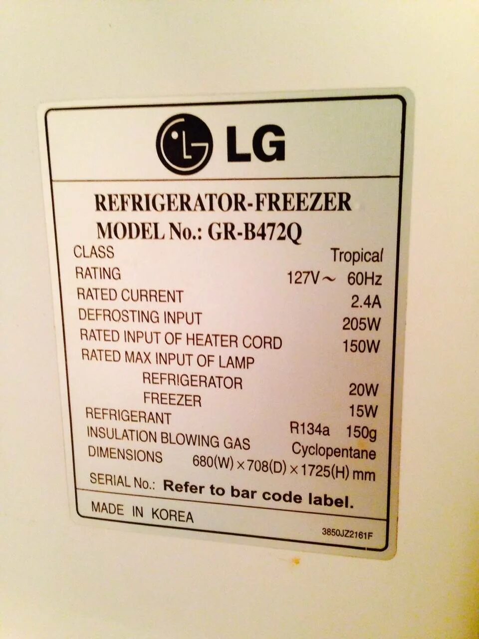 Сколько холодильник за месяц. Потребляемая мощность холодильника LG двухкамерный. Холодильник LG Потребляемая мощность. Мощность холодильника LG В КВТ. Средняя Потребляемая мощность холодильника.