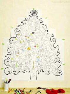 Giant christmas tree coloring page