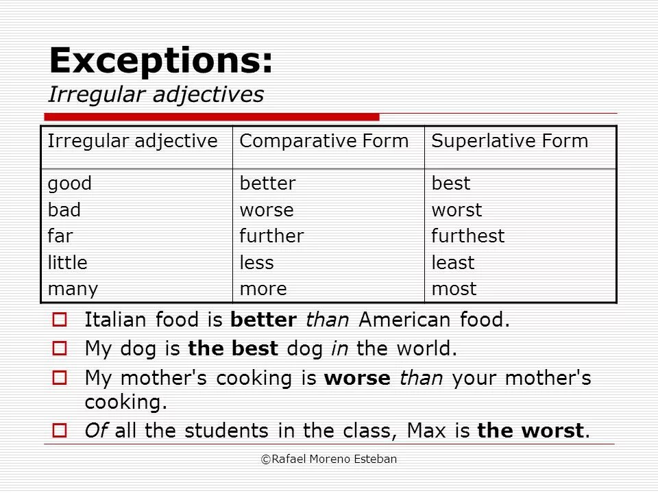 Irregular Comparatives and Superlatives таблица. Английский язык 4 класс Comparative Superlative. Comparative and Superlative adjectives исключения. Adjective Comparative Superlative таблица. Write the comparative of these adjectives