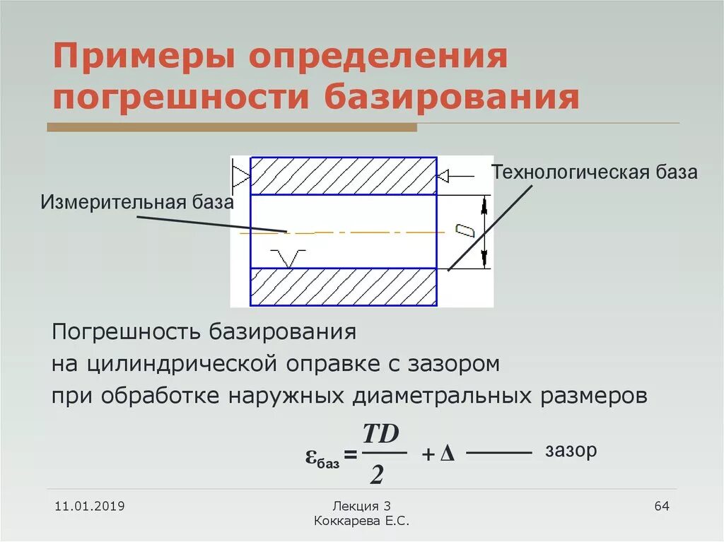 Точность заготовки. Формула погрешности базирования заготовки. Формулы для расчета погрешности базирования. Определить погрешность базирования. Погрешность установки заготовки в приспособлении.