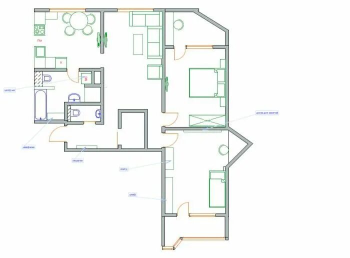 План квартиры четырехкомнатной п44т. Перепланировка п-44 3-х комнатная. П44т трешка планировка. Перепланировка 3-х комнатной квартиры п44. Перепланировка п-44 3-х комнатная.