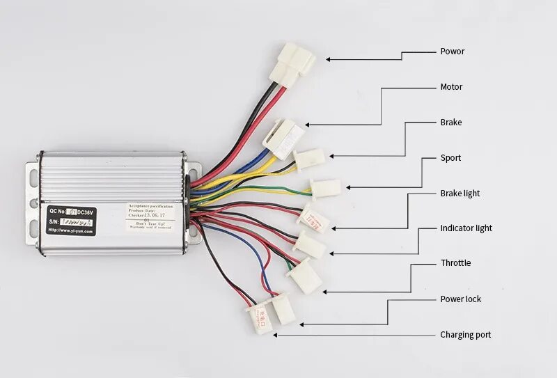 36V/48V JN 22A standard square wave DC moto controller by lithium battery for br