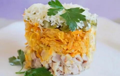 Обжорка с копченой курицей и корейской