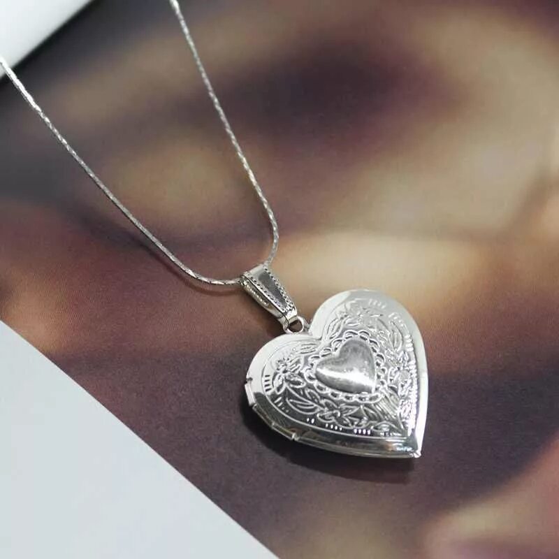 кулон сердце открывающееся серебро