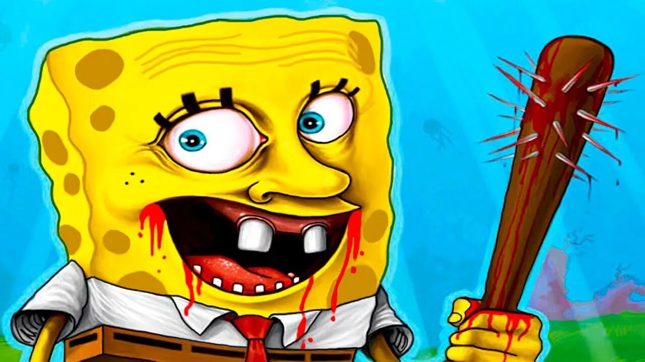 Spongebob horror. Губка Боб. Губка Боб злой.