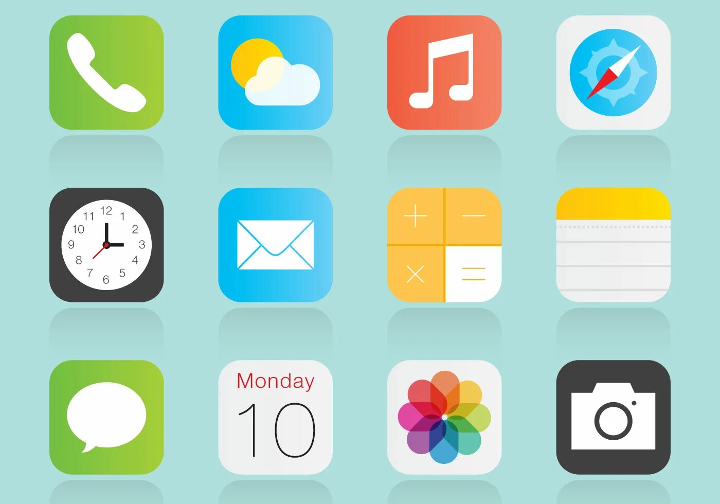 Ios icon pack. Иконки приложений айфон. иконка ios. иконки приложений вектор. смартфон с иконками приложений.