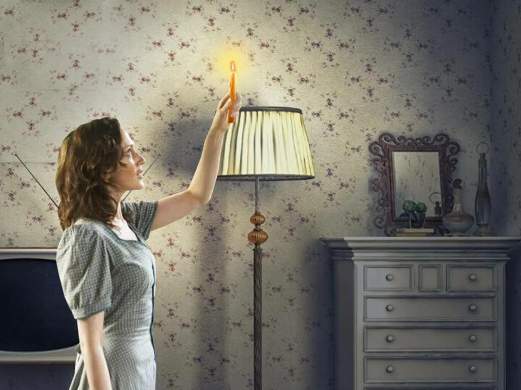 чистка помещения свечой.