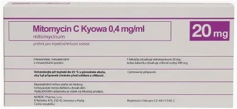 Митомицин применение. Митомицин медак 40. mitomycin c kyowa производитель. веро митомицин.