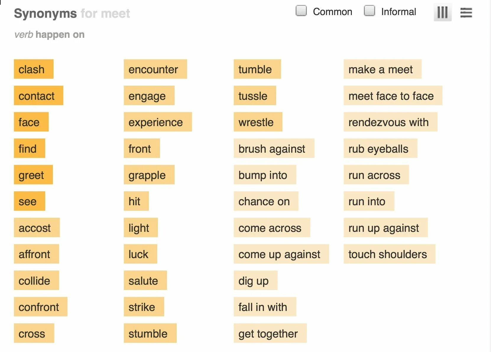 Глагол happen. Synonyms for verbs. Meet синоним. Meet синонимы на английском. Chance synonym.