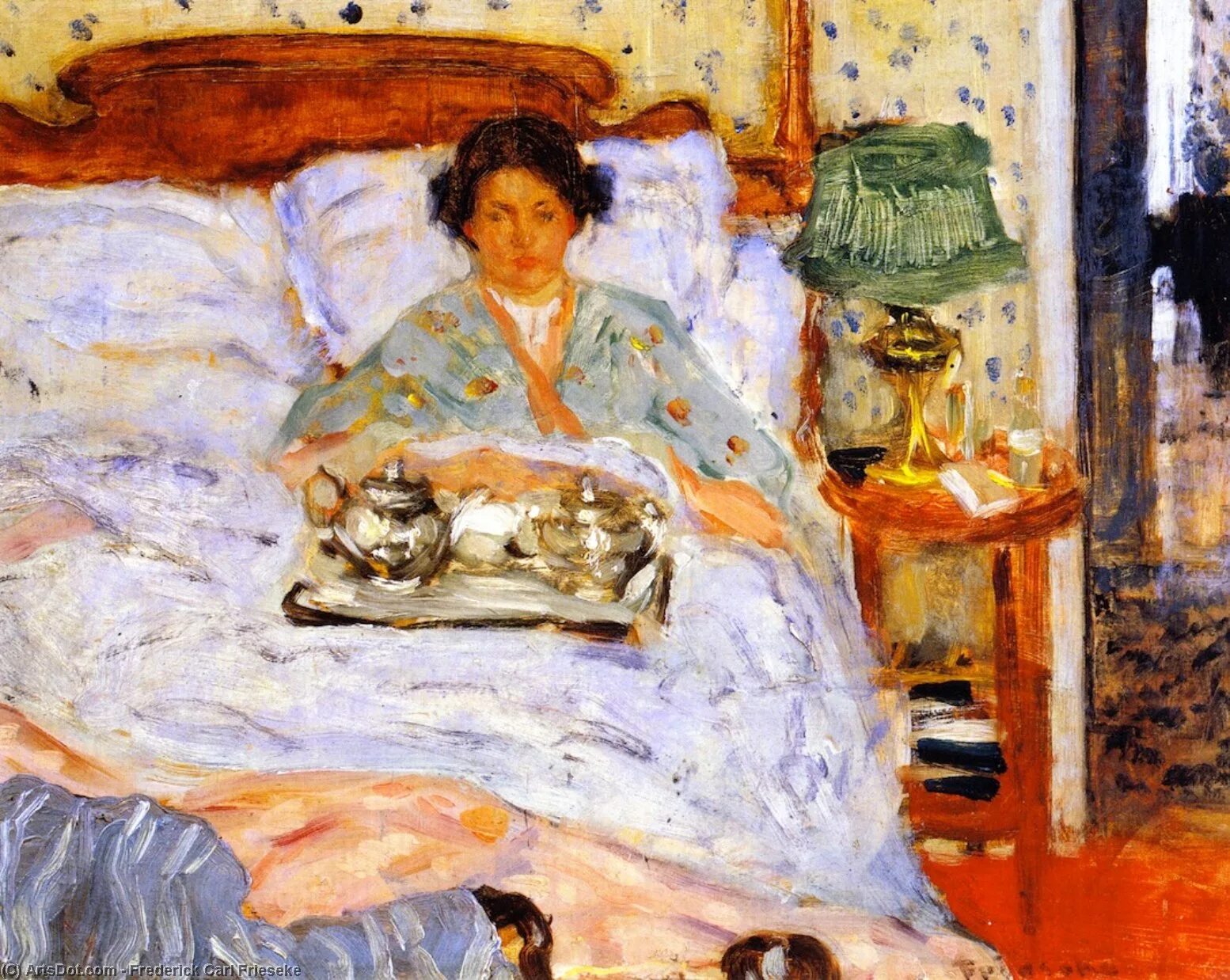 После обеда картина. Frederick Carl Frieseke художник.