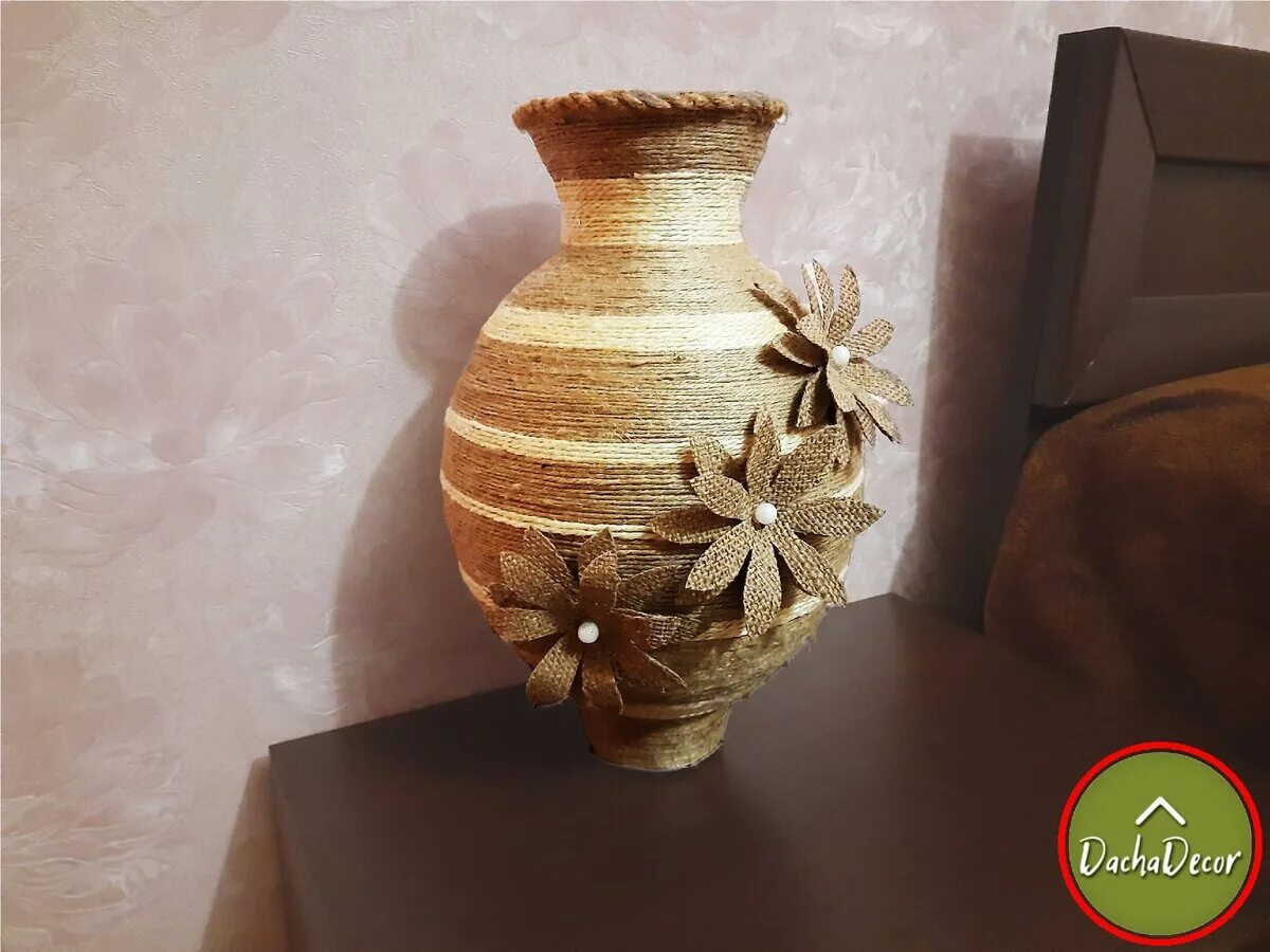 ваза из мешковины. ваза из джута своими руками. вазы декорированные джутом. вазы из джута. вазы декорированные джутом.