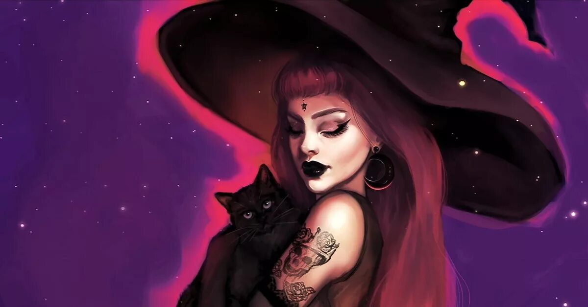 Ведьмин кот. Ведьма с котом. колдунья с котом. ведьма с котом арт. уши ведьмы.