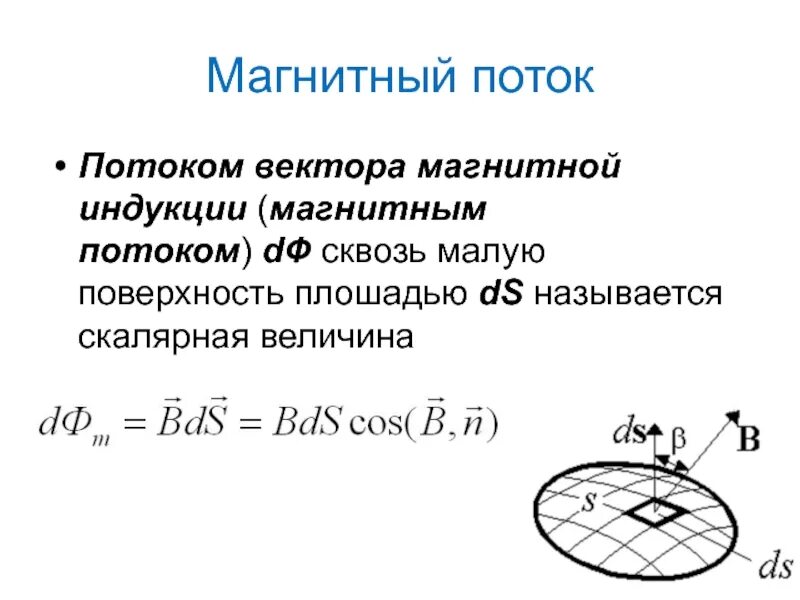 Магнитный поток название группы понятий. Поток вектора магнитной индукции. Поток вектора магнитной индукции (магнитный поток).. Поток вектора магнитной индук. Поток вектора магнитной индукции формула.