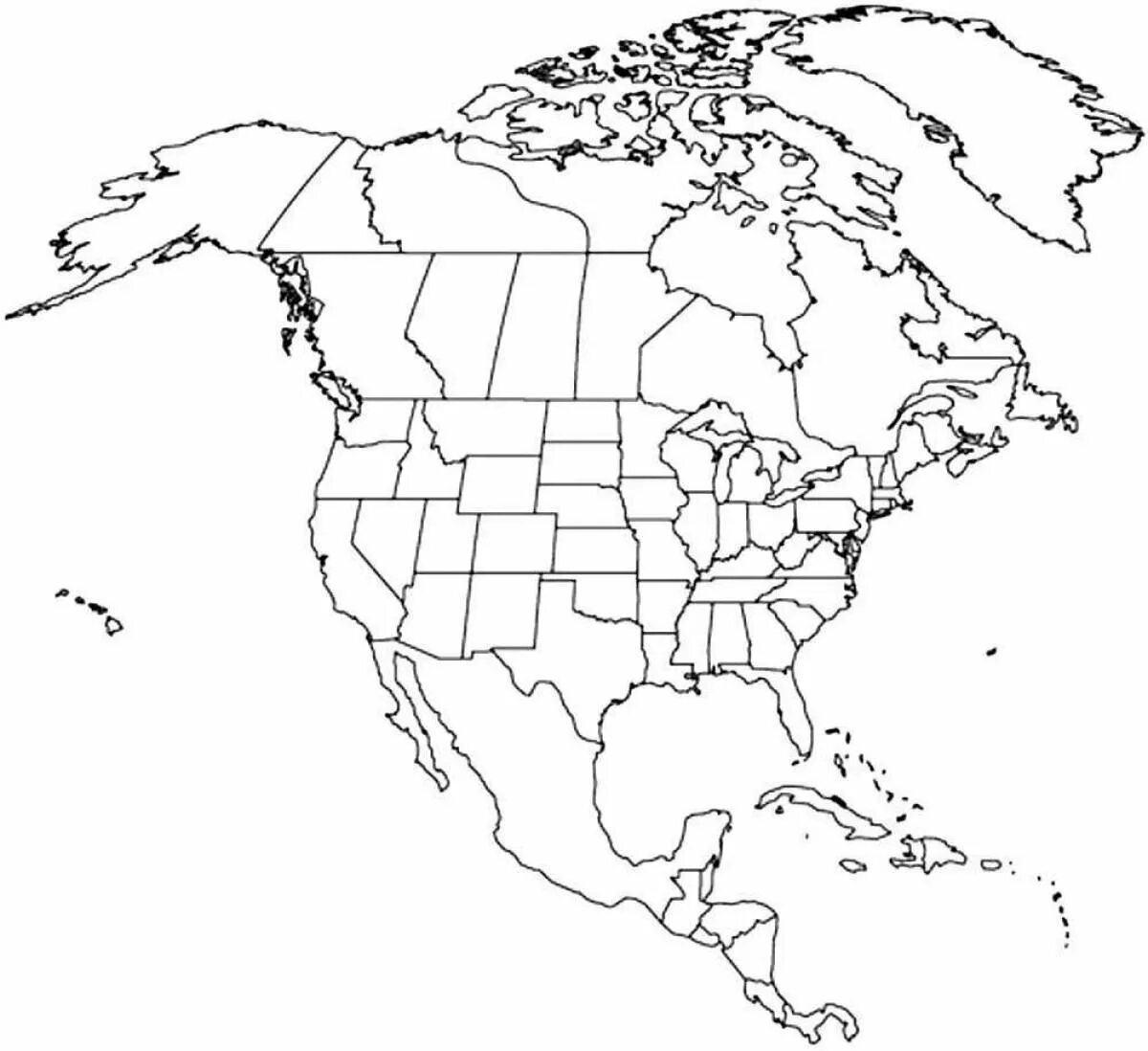 Страны и столицы северной америки контурная карта. Контурная политическая карта Северной Америки для печати. Контурная карта Северной Америки со Штатами. Политическая карта Северной Америки без названий. Политическая контурная карта Северной Америки.