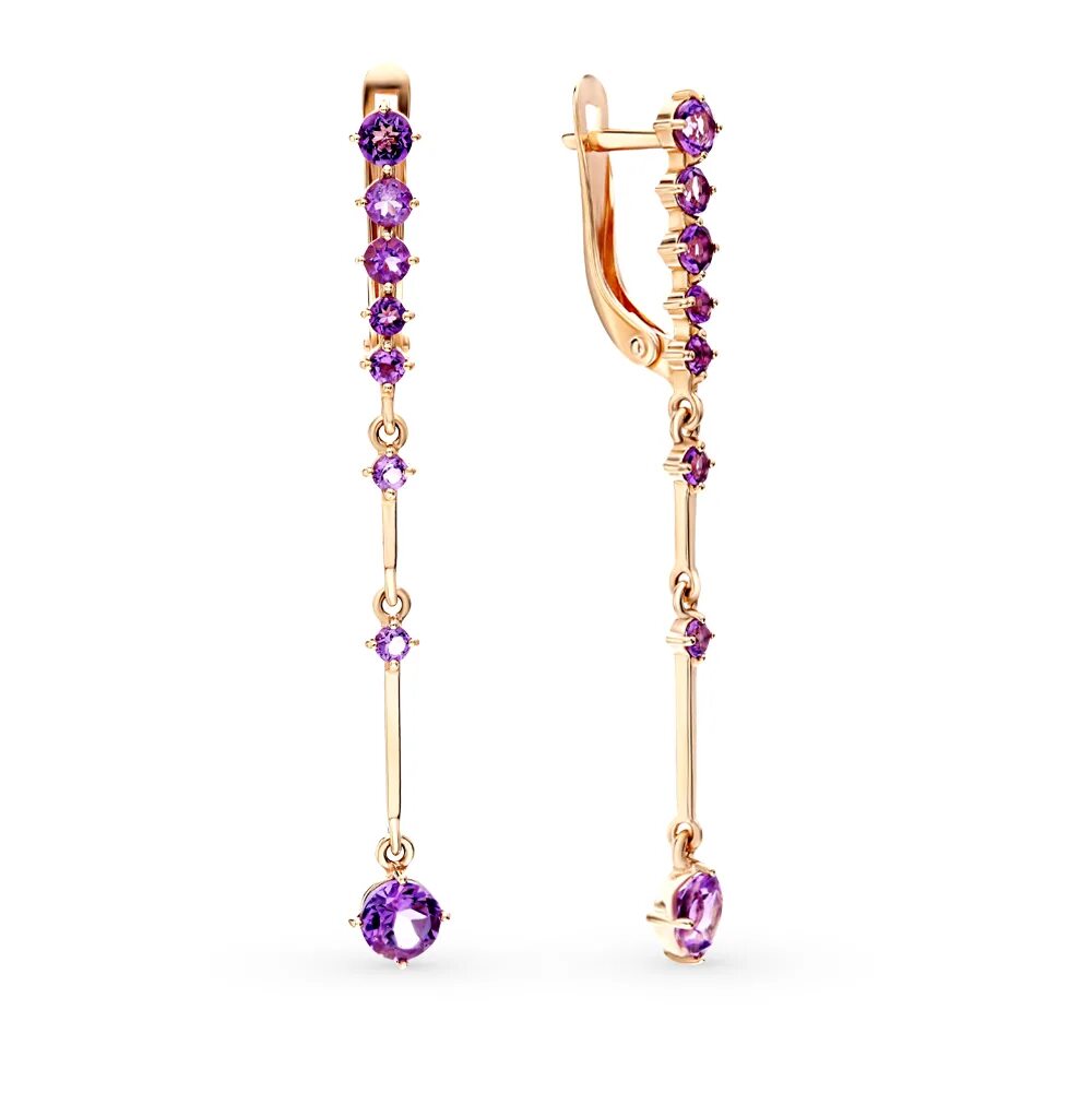 Висячие серьги с аметистом. Соколов серьги аметист родолит. Серьги алькор с аметистом в серебре. Серьги с аметистом и фианитами из золота 585. Золотые серьги с аметистом 585 золото.