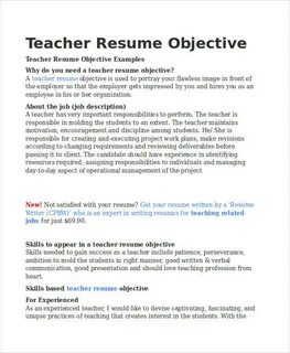 Objectives examples