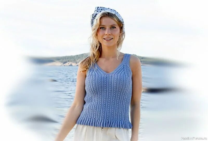 летняя футболка спицами. летний свитер. вязаная летняя майка. летняя футболка спицами. летний топ.