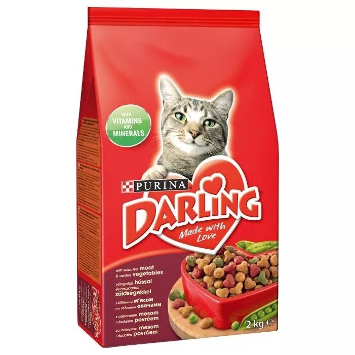 Корм для кошек дарлинг купить. Сухой корм для кошек Дарлинг. Корм для кошек Дарлинг 15 кг. Пурина Дарлинг для кошек. Darling® для кошек, с мясом и овощами 10x300g.
