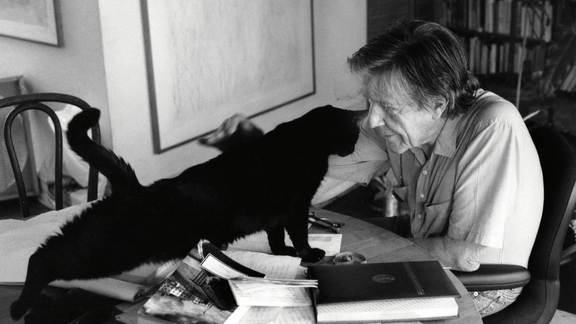 Джон Кейдж 4'33. Иосиф Бродский с котом. Писатели и коты. Писатели с котами.