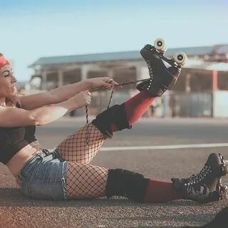 She skates
