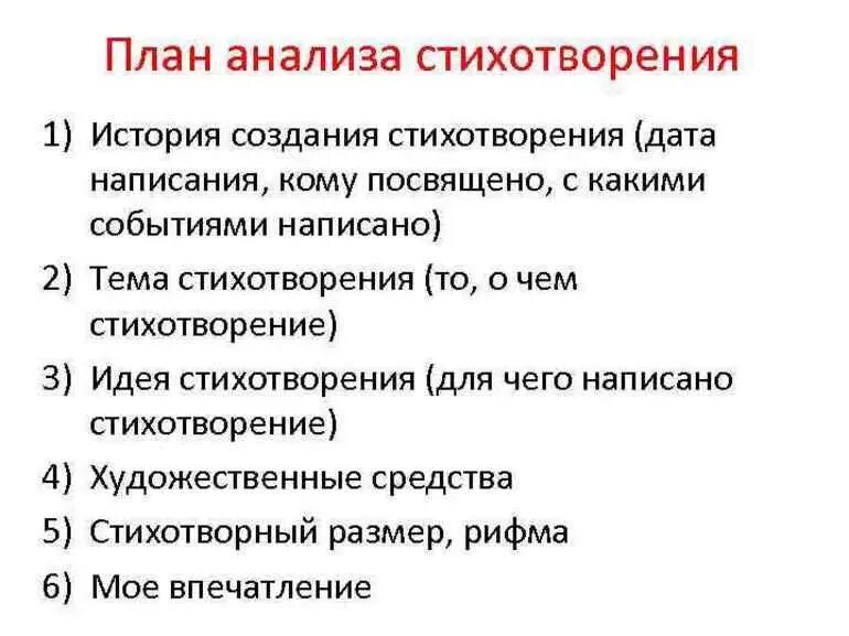 Анализ стиха б. Как делать анализ по литературе 6 класс. Как сделать анализ стихотворения план. План как составить анализ стихотворения. Как анализировать стихотворение план.