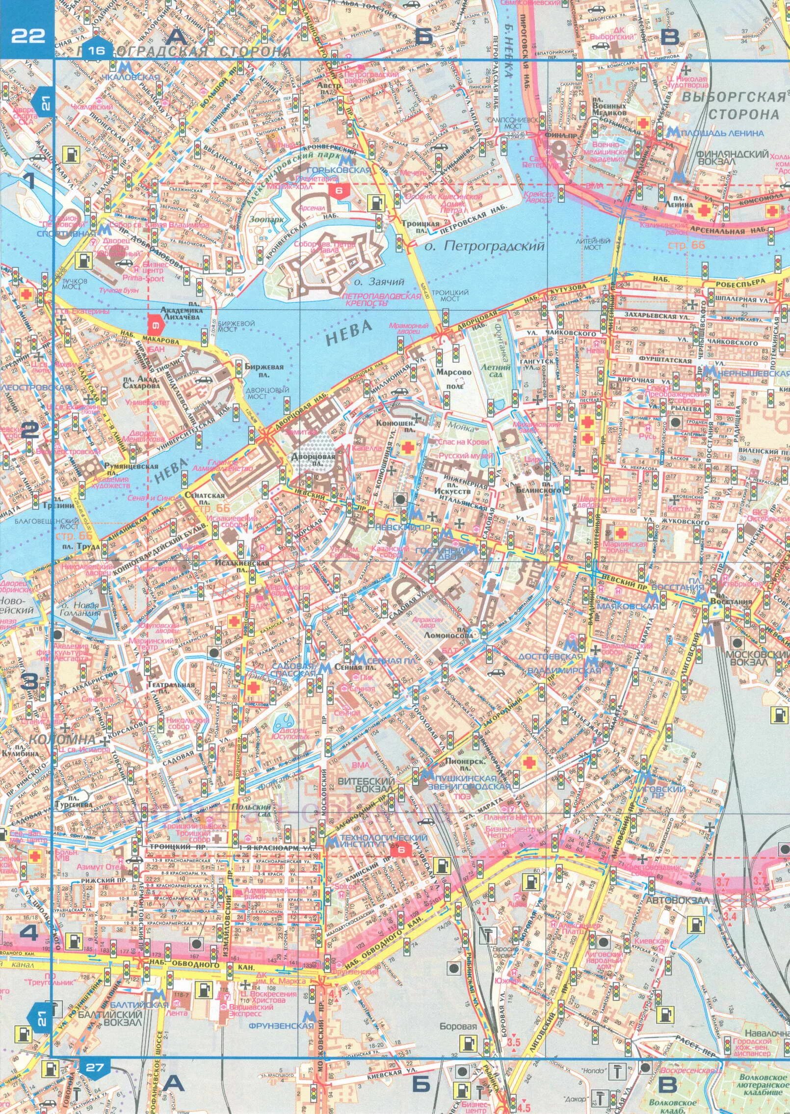 Схема Невского проспекта Санкт-Петербурга. Карта невского пр