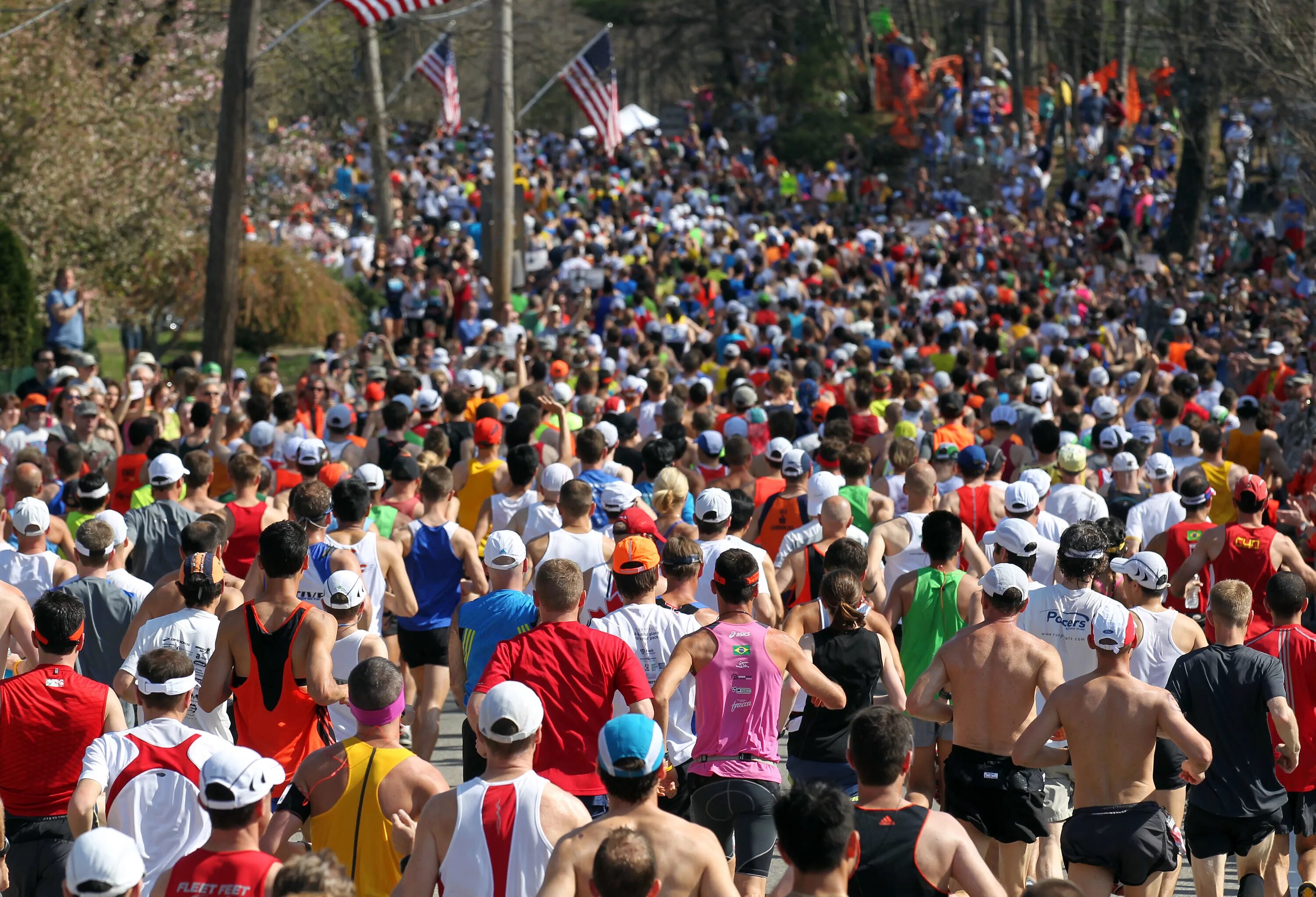 22 Тысячи человек. Бостонский марафон старт. Running crowd. Rocky Running crowd. Отмечаем 2015 год