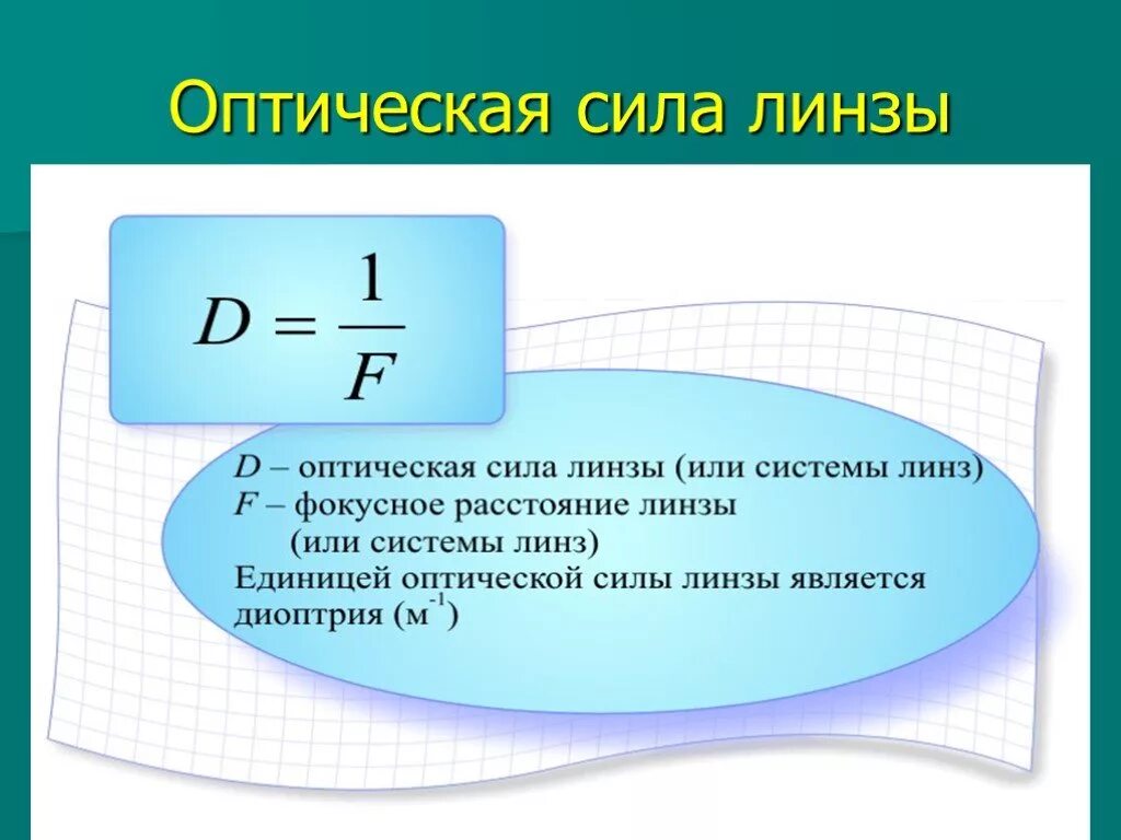 Как найти оптическую силу