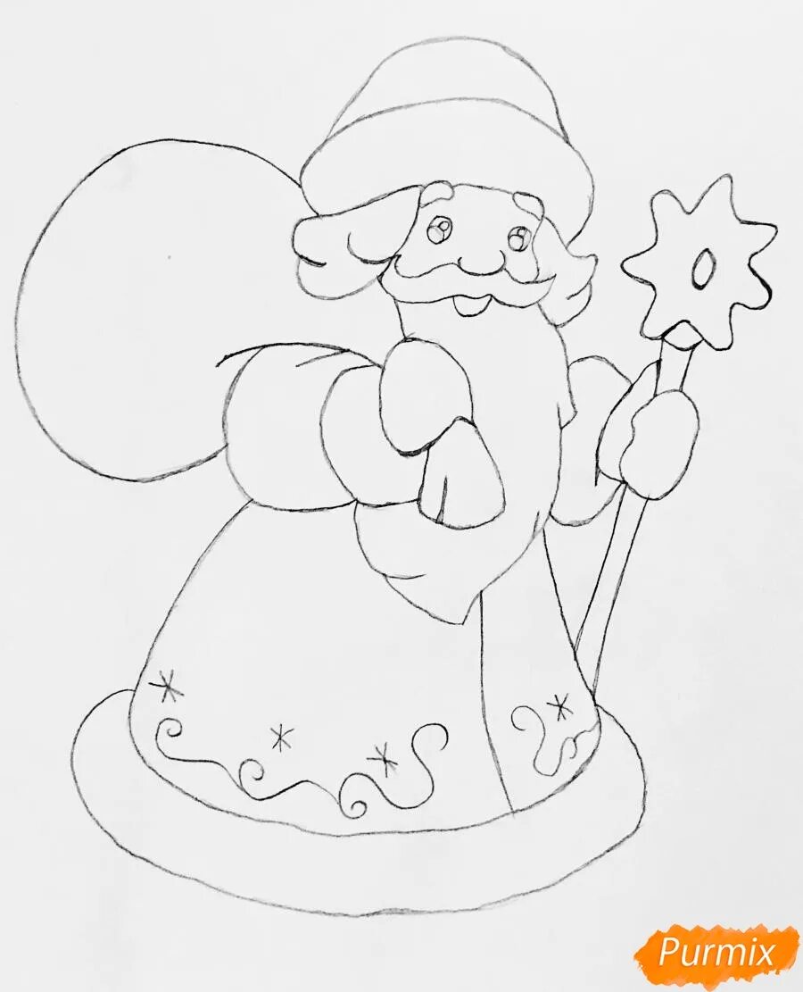 рисование деда мороза пошагово. детский рисунок деда мороза карандашом. поэтапность рисования дед мороза. поэтапное рисование деда мороза. рисование деда мороза.