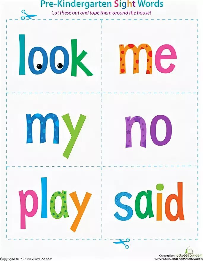 Look and word. The sight word said flashcard.