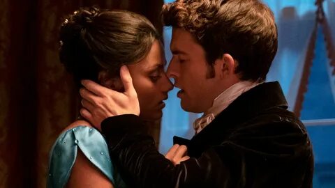 Kate and Anthony nearly kissing in "Bridgerton" Season 2.