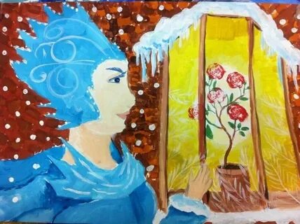 Нарисовать снежную сказку