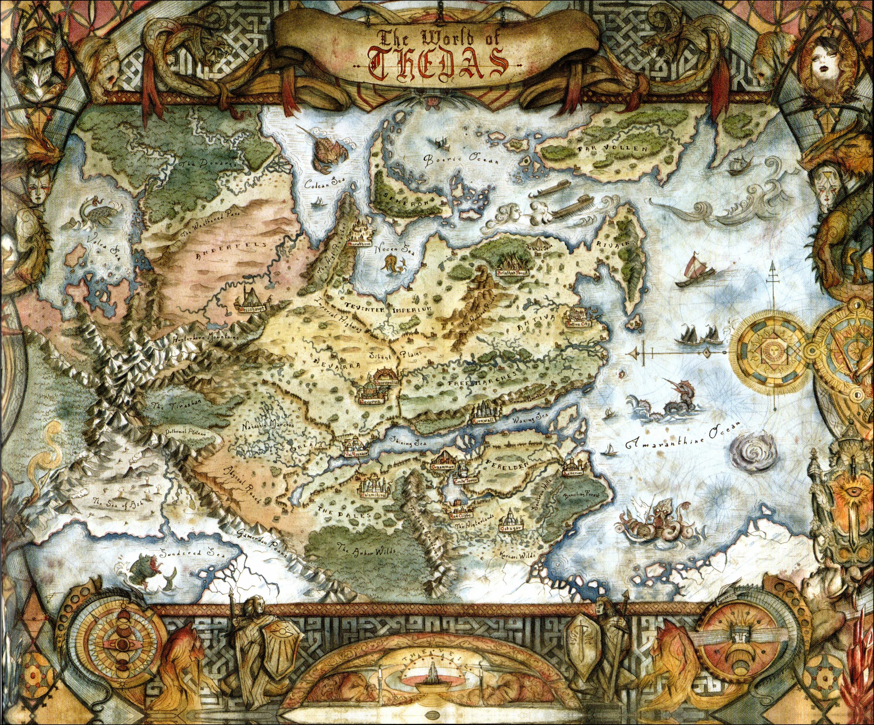 Карта Тедаса Dragon age. Dragon age Inquisition карта Тедаса. Карта драгон эйдж 4.