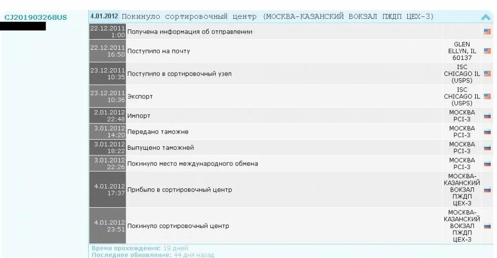 Почта покинула сортировочный центр