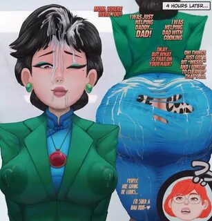 2girls, after_fellatio, after_sex, areolae, ass_focus, ass_window, big_areo...