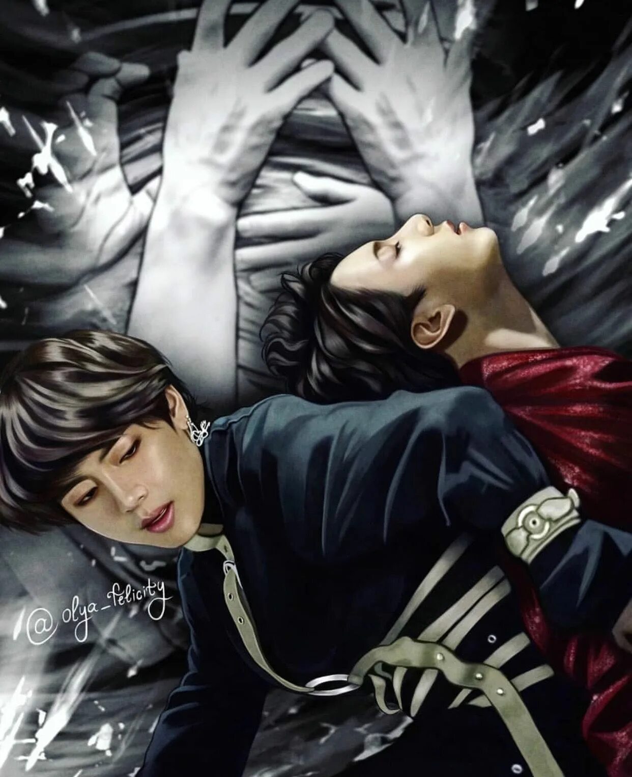 Вигуки bts фанфики. Вигуки БТС арт. БТС Намджины вампира. BTS Vkook Art. БТС арт 18 Вигуки вампиры.