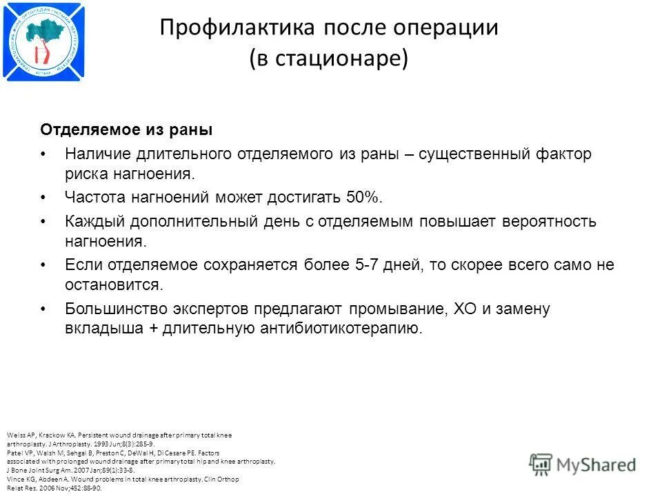 признаки нагноения послеоперационной раны тест