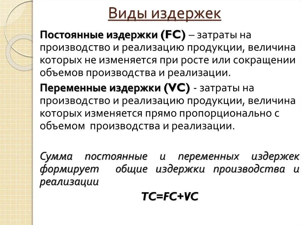 Издержки фирмы и виды издержек. Издержки производства понятие и виды. Виды издержек производства Обществознание. Виды издержек в экономике.