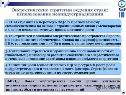 Энергетическая стратегия стран